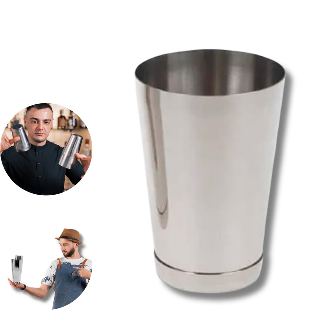 Copo Inox Mini Tin Tampa Coqueteleira Bartender 480ml 16oz Com Peso Profissional Entrega Rápida Flex