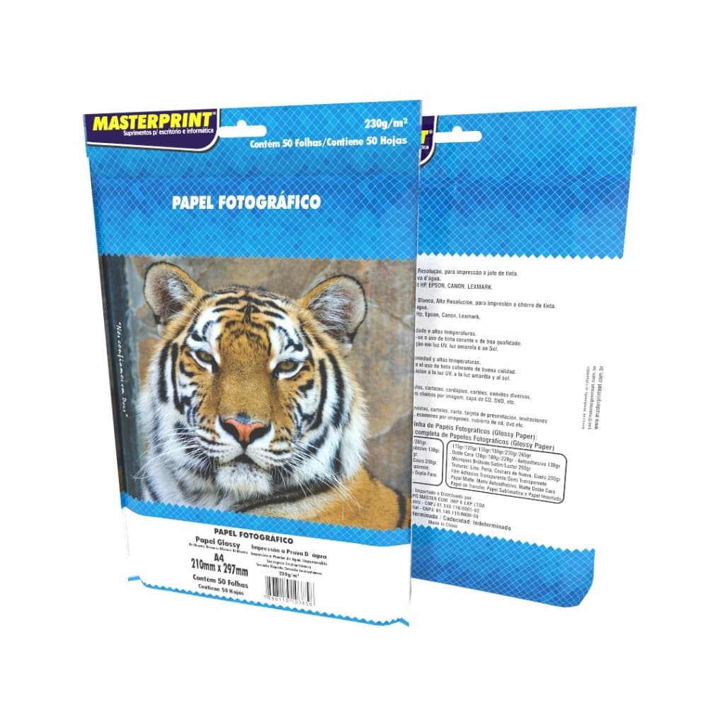 Papel Fotográfico A4 Glossy 230g 50 Fls Masterprint