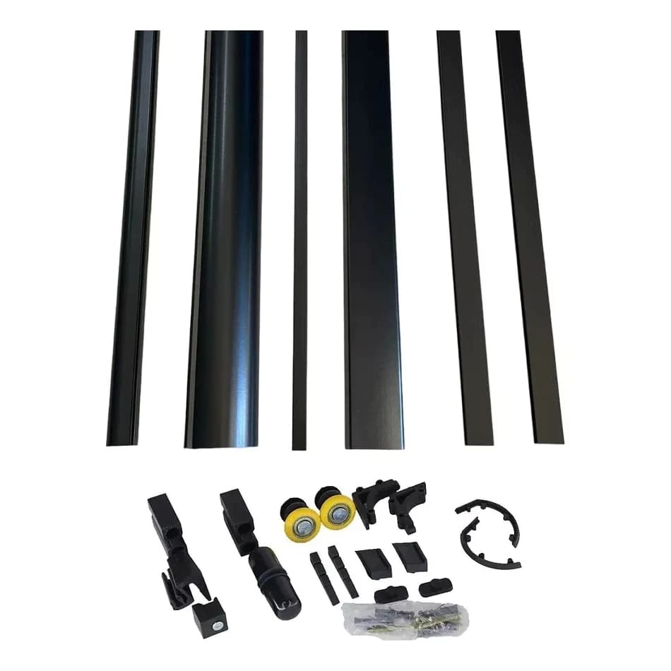 Kit Alumínio de Box padrão Frontal 8mm para banheiro largura 1m/1,10m/1,20m Branco e Preto