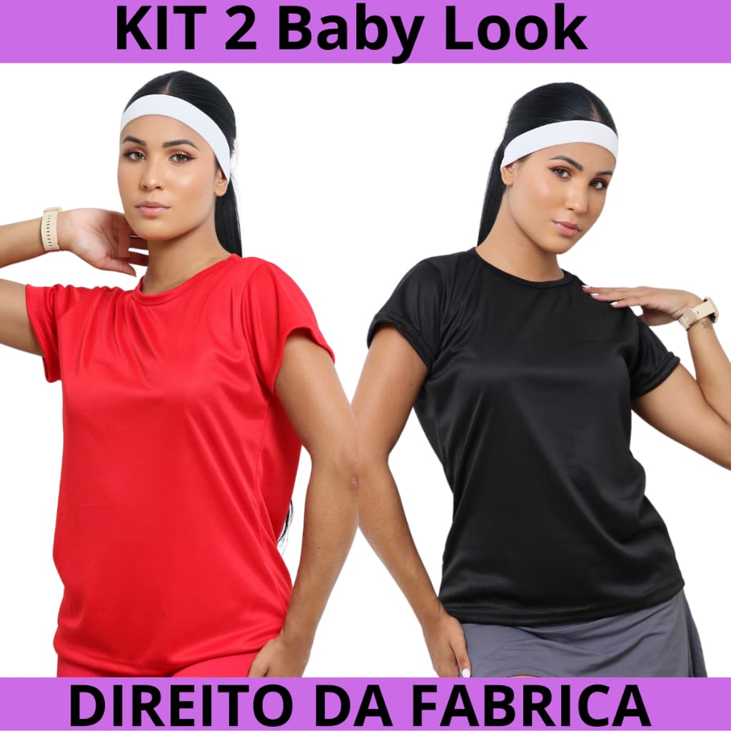 Kit 2 Camiseta Feminina Dryfit Camisa Manga Curta Gola Redonda Blusa Feminino Premium