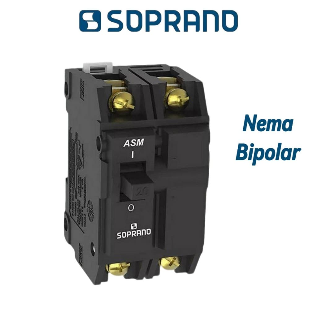 Disjuntor Nema preto 35a Bipolar 2p Soprano