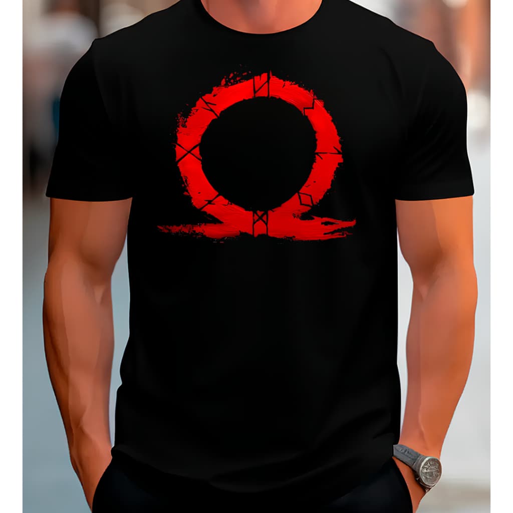 Camiseta Básica Game God Of War | Símbolo Vermelho | Gamer Geek | Camisa 100% Algodão