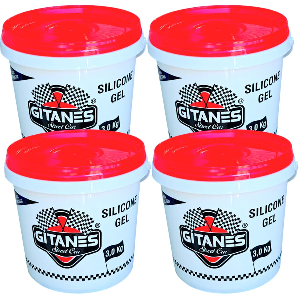 Kit 4 Balde de Silicone Automotivo em Gel Brilha muito - 3 kg