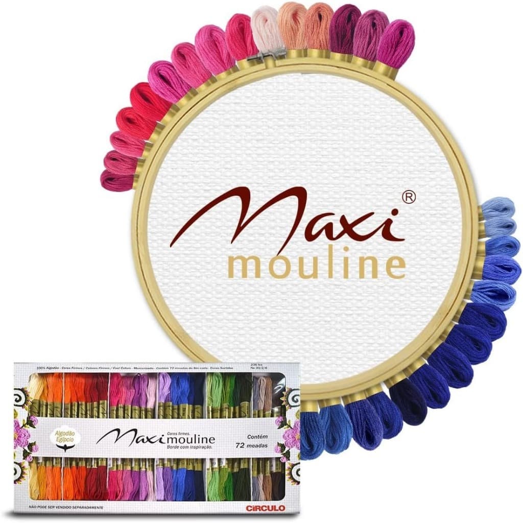 Kit 72 Meadas Bordado Maxi Mouline - Circulo Diversas Cores