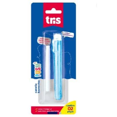 Caneta Borracha Push + Refil - Cores Sortidas - Cartela C/2 un - Tris