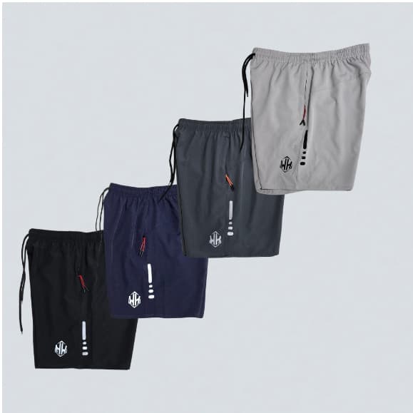 KIT 4 Shorts Academia Masculino  Tactel Elastano Treino  Corrida Praia Casual