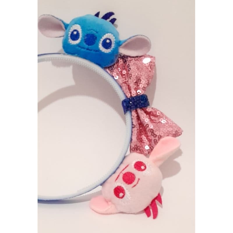 Tiara Stitch pelúcia / Tiara Stitch / Tiara pelúcia / Stitch e angel / Tiara Angel e Stitch / lançamento