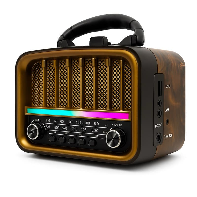 Rádio Am Fm Retrô Vintage Antigo Bluetooth Pen Drive Bateria