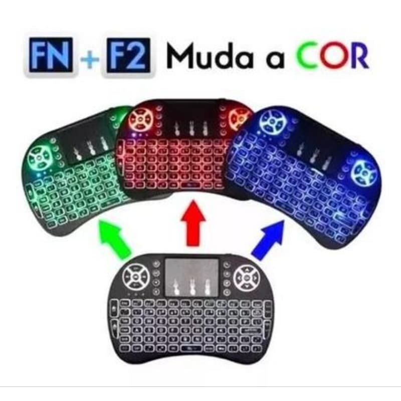 Mini Teclado Led Compativel com Controle Remoto Sem Fio Tv Box Pc Ps4 Xbox