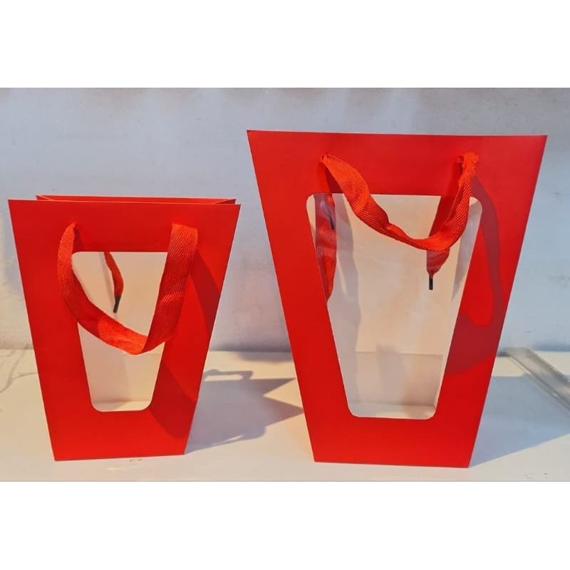 Sacola de Presente de Papel Com Visor - 5 Unidades