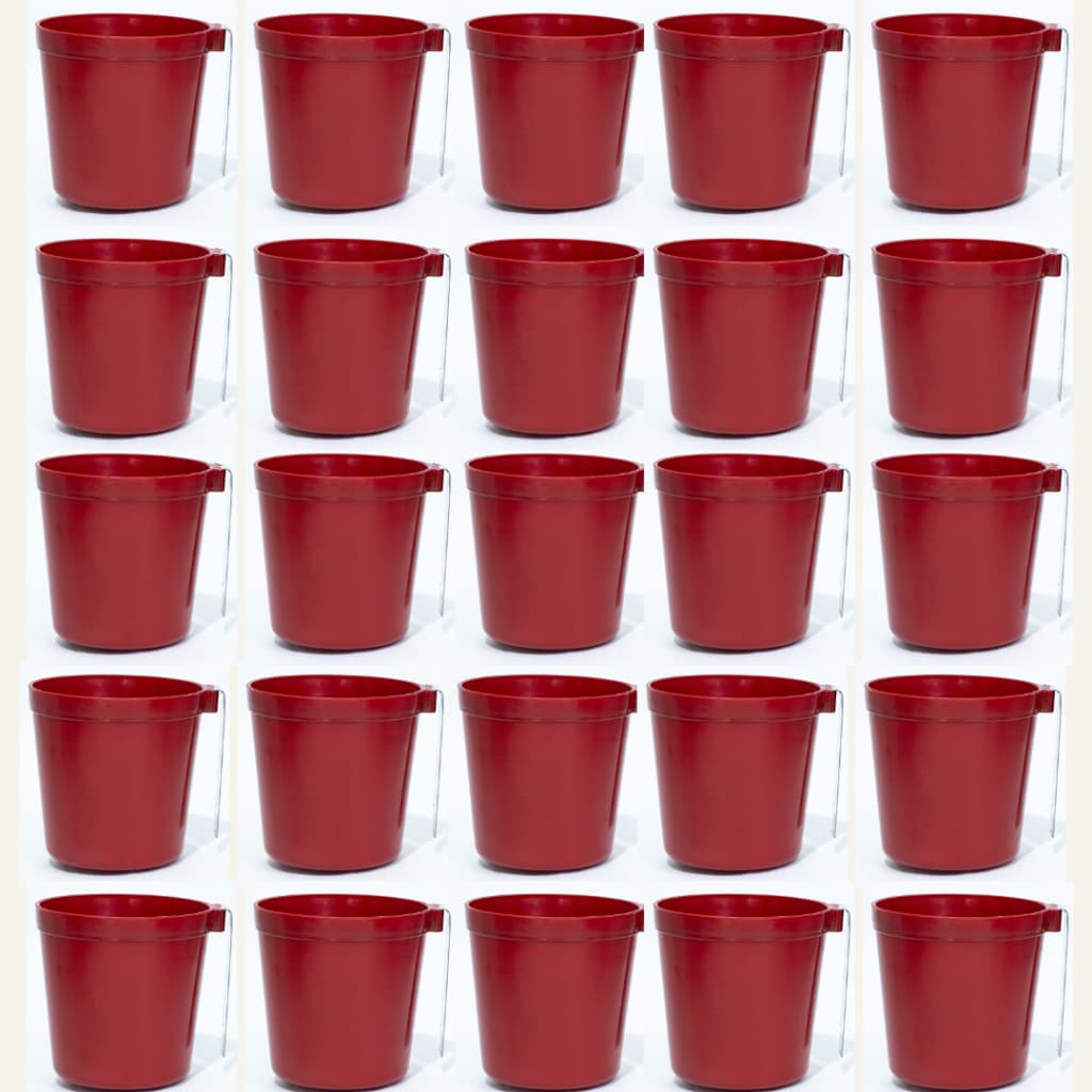 Kit 100 Caneca Com Alça Comedouro Para Galinheiro Galinha Galo Bebedouro Aves Codornas