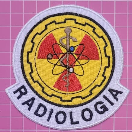 Bordado Logo Radiologia Patch Bordado Para Jalecos Profissão Termocolante/Velcro Alta Qualidade