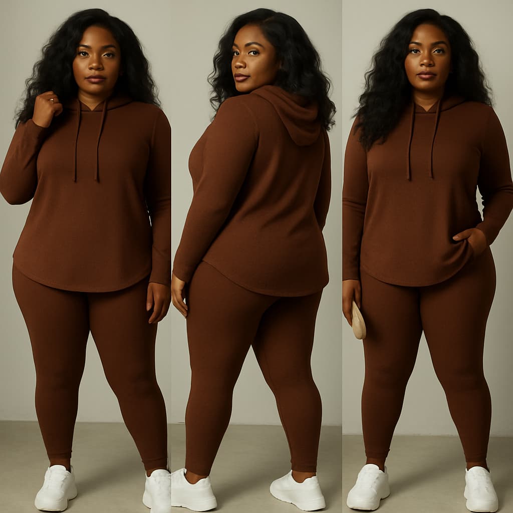 Conjunto Lãzinha lanzinha 2 peças blusa com capuz  feminino femininas PLUS SIZE Frio/Meia estação
