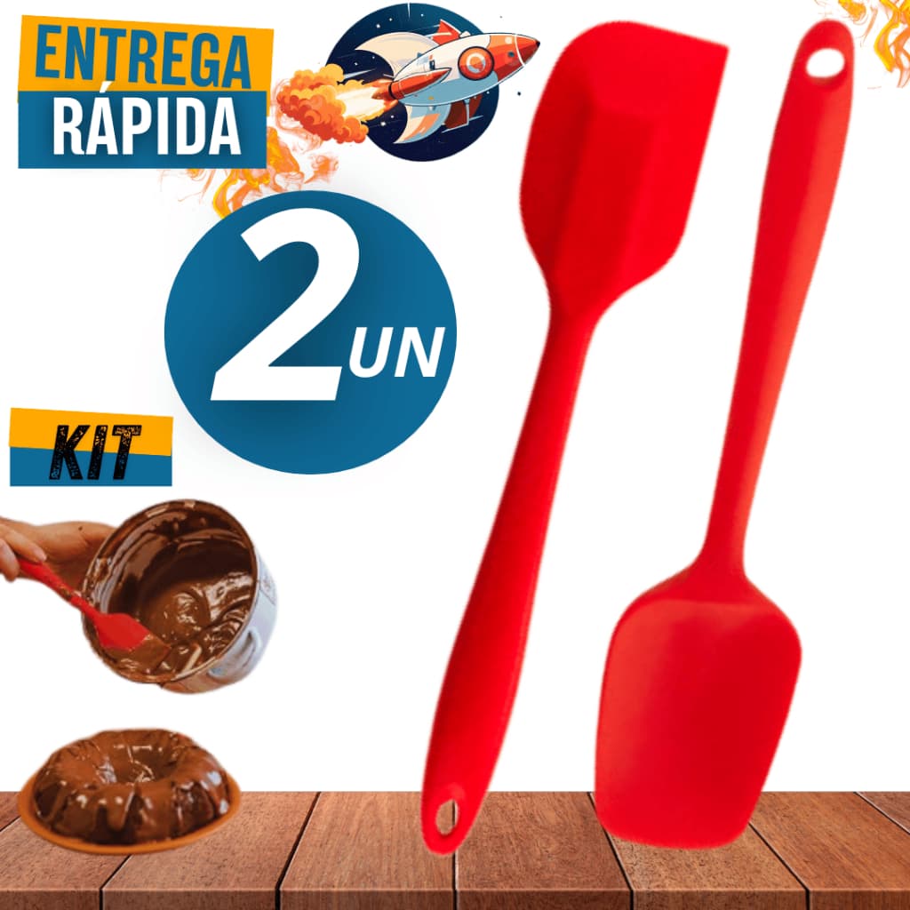 Jogo Kit Utensílios de Silicone Para Cozinha 2 Peças Espátula Pão duro Espatula reta 2 modelos Espatula