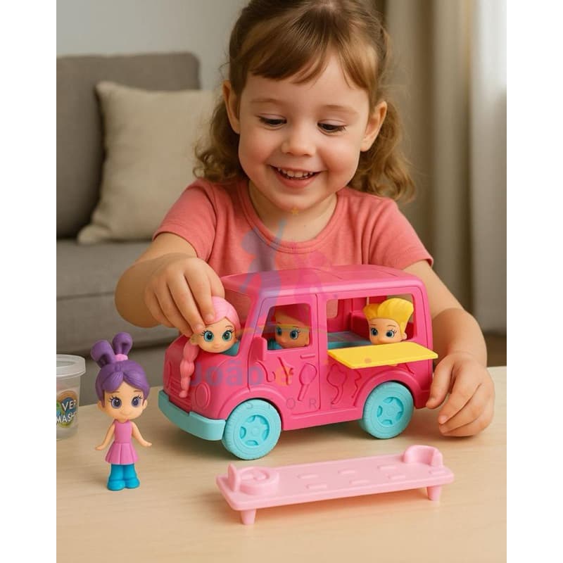 Kit Brinquedo Food Truck Diver Massa Boneca com 2 Massinhas Carrinho Lanchonete Divertida–DiverToys