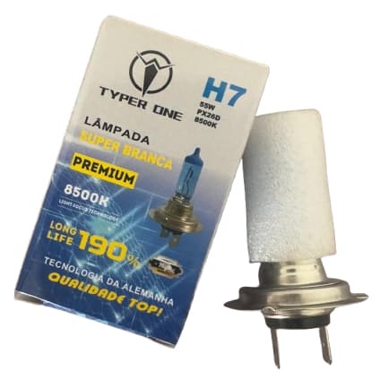 Lâmpada de Reposição Super Branca H7 8500K Premium