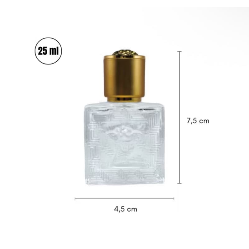 Frasco de Vidro com Spray 25ML - Transparente Tampa Dourada ( 10 Unidades)