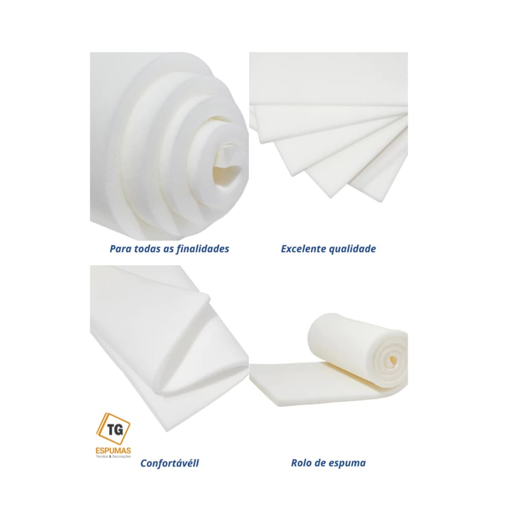 Espumas em mts D28 1,90 mts X 50 cm Diversas Espessuras p/ Tapeçaria Cabeceira Artesanato cadeira
