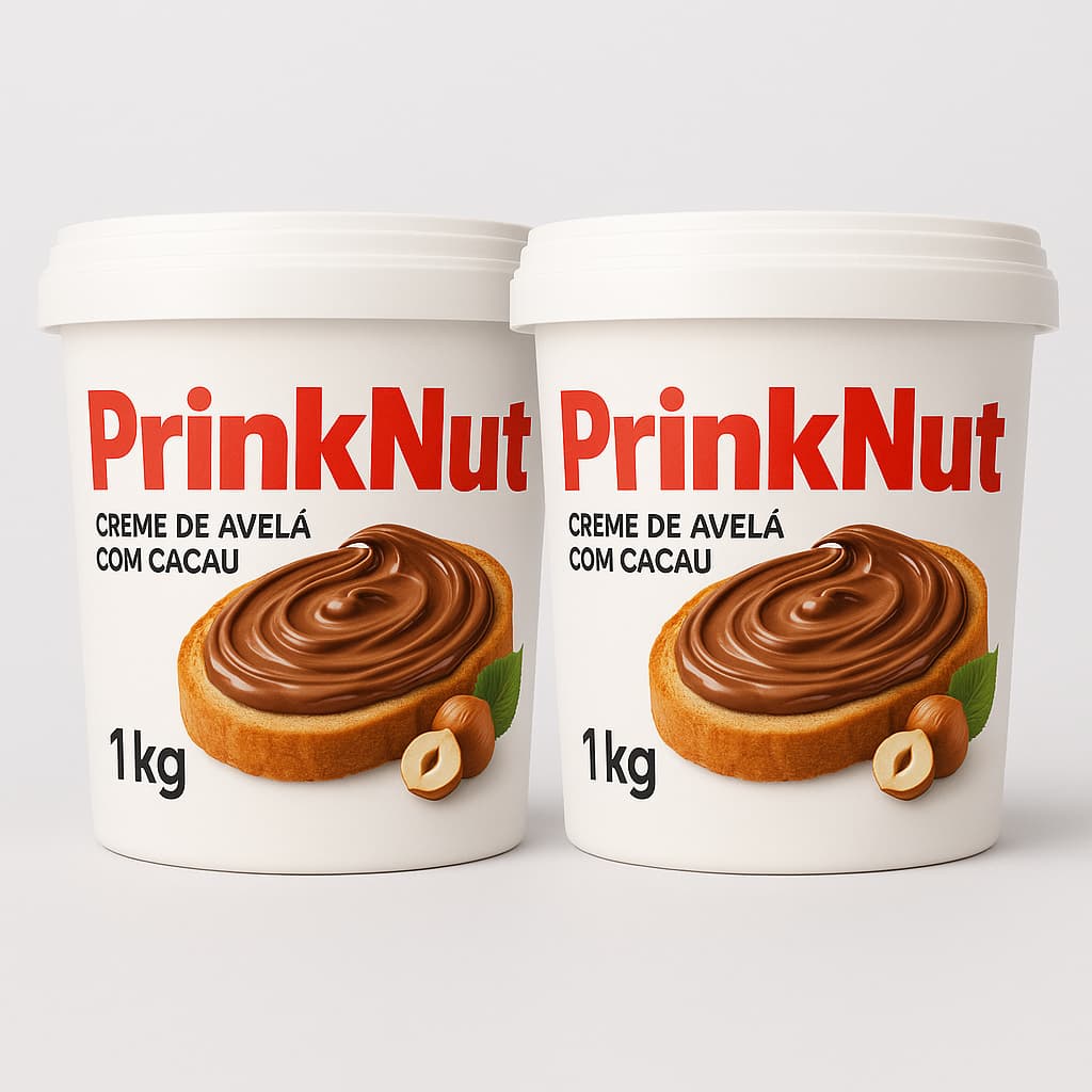 2 Potes de Puro Creme de Avelã Prinknut 1,01kg cada Pote