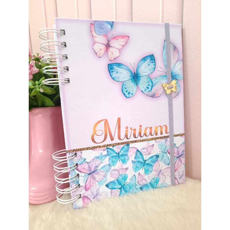 Caderno Borboleta - Caderno Anotações - Borboleta - Caderno Personalizado