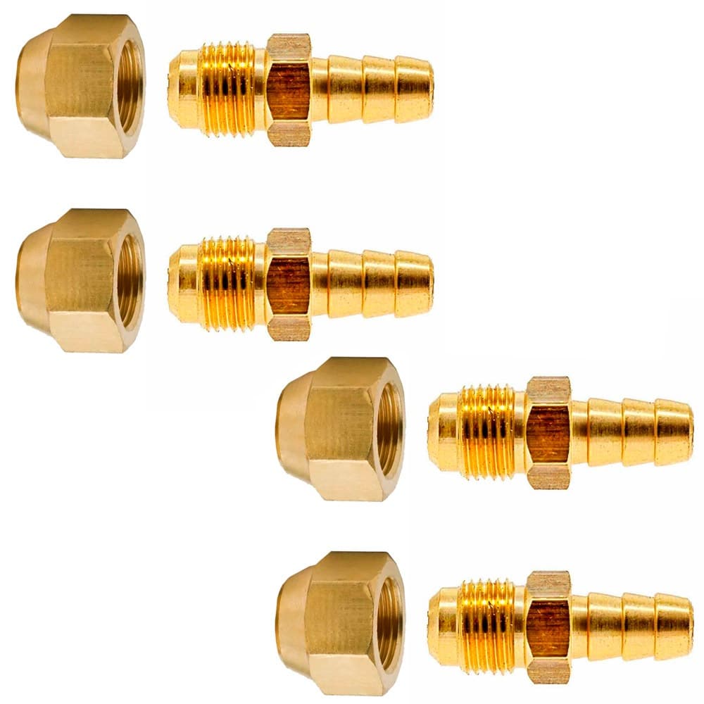 Espigão Adaptador 3/8  SAE X Bico 3/8 BM Para Tubo De Cobre + Porca Flangear