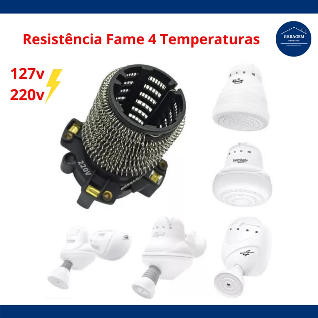 Resistência Chuveiro Fame 4T Super Ducha Quattro Kibanho 220V / 127V - PMR Similar