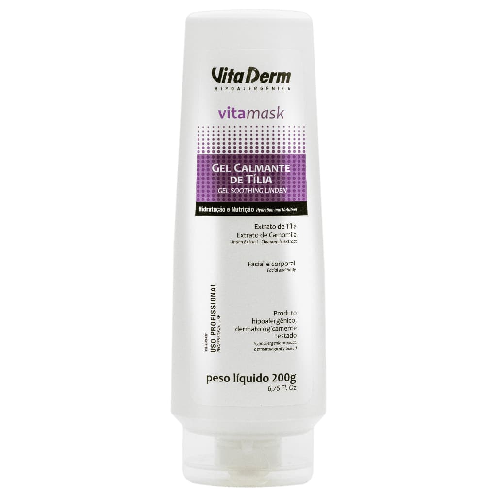 Gel Calmante de Tília Vita derm 200g • Pós-Sol e Pós-Procedimentos • Hidrata e Acalma a Pele