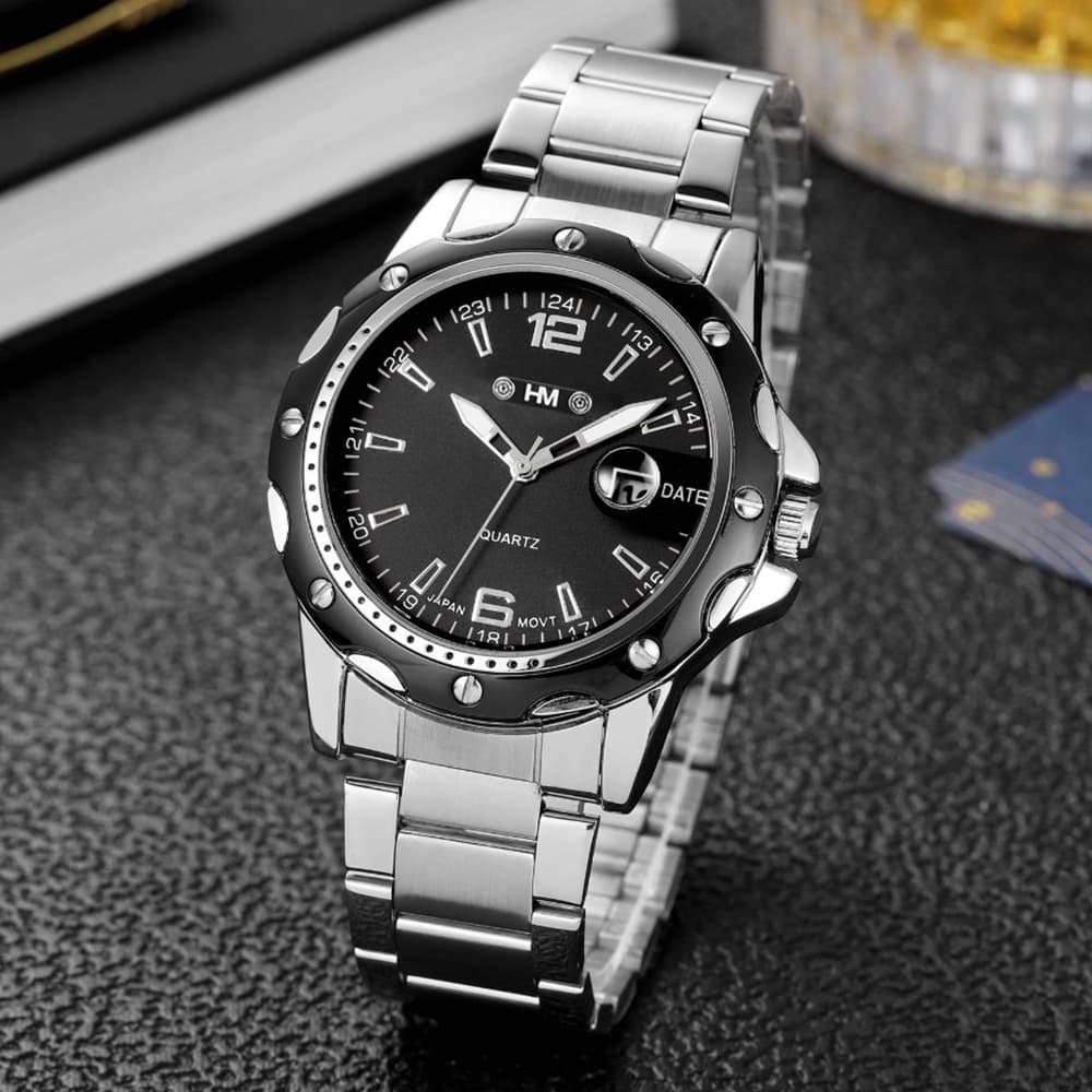 Relógio Masculino De Quartzo Impermeável Masculino Com Pulseira De Aço Inoxidável Relógios