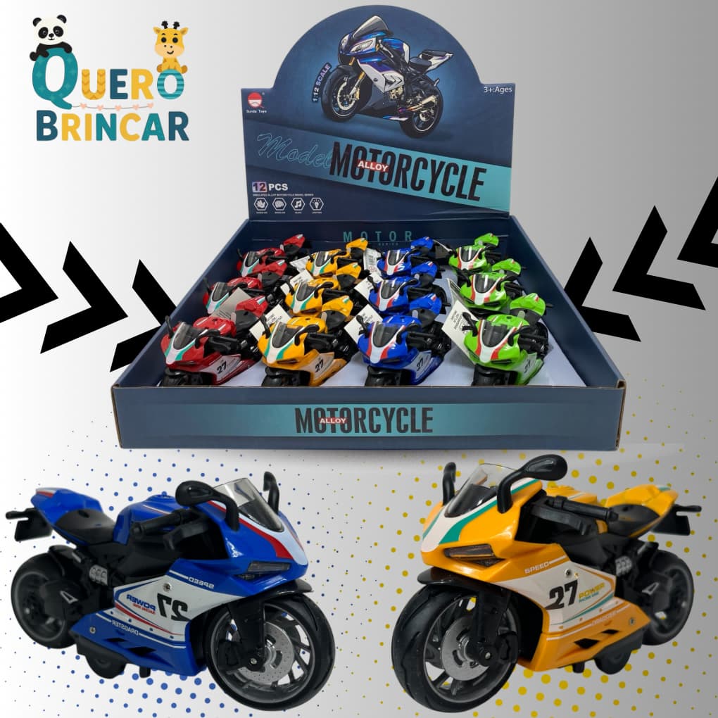 【EDIÇÃO ESPECIAL Miniatura Moto de corrida com Farol LED e Som Realista -  Colecionador Premium