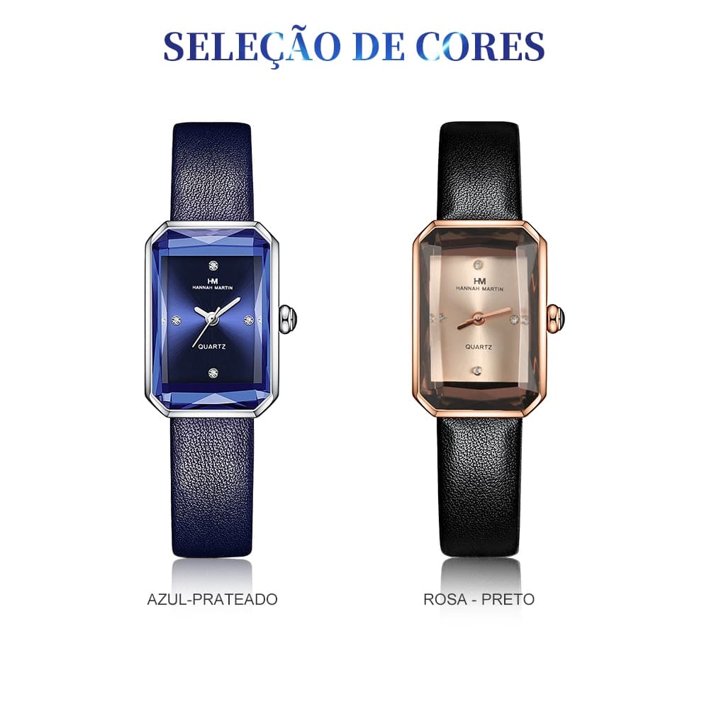Hannah Martin Relogio Feminino Originais À Prova D'água Moda Casual Quartzo Pulseira De Couro Relógios de Moda Feminina