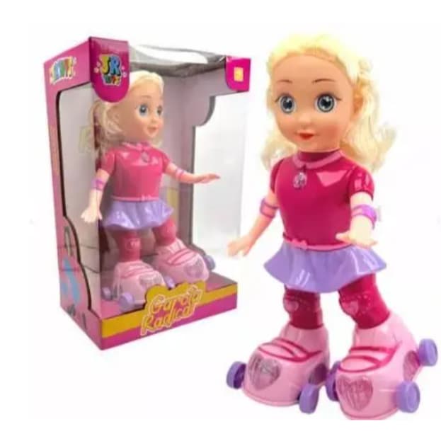 Você compartilhou a imagem de uma boneca patinadora, que aparenta ser um brinquedo infantil chamado "Garota Radical", co
