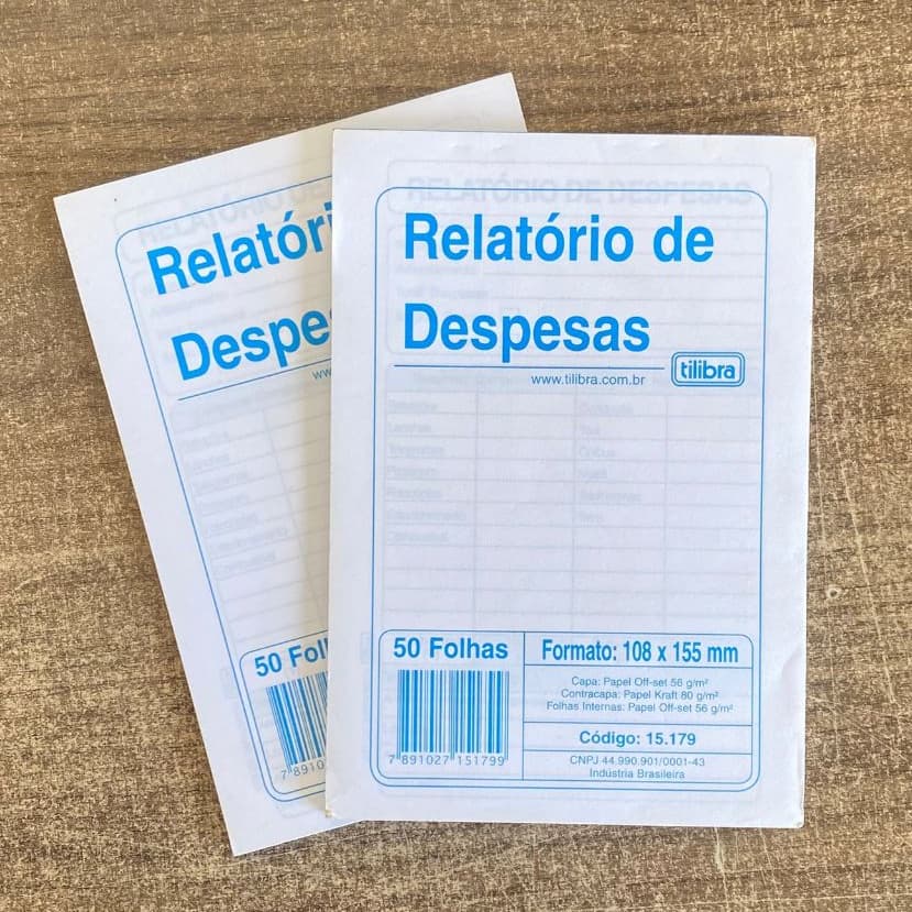 Relatório de Despesas com 50 páginas Kit com 2 Blocos Tilibra
