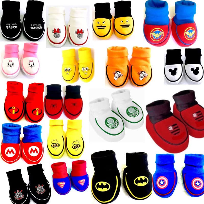 Pantufa de Bebê, moda infantil, Temáticos, Personagens, Times, Rescem nascido