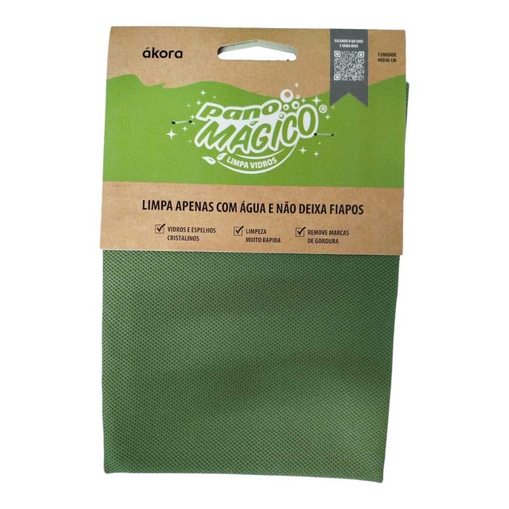 KIT PANO MÁGICO LIMPA VIDROS ÁKORA ORIGINAL (POLIÉSTER E POLIAMIDA) – LIMPE FÁCIL SOMENTE COM ÁGUA!