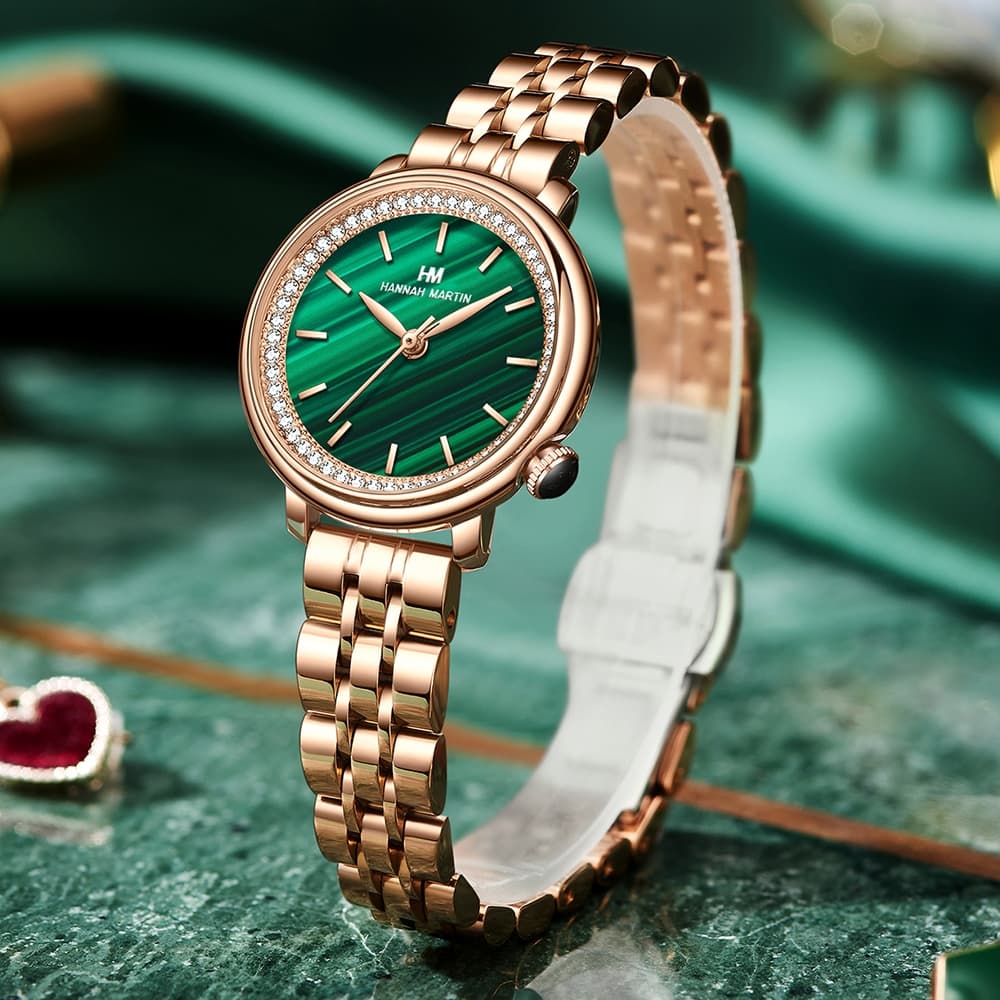 Hannah Martin Relogio Feminino De Luxo Quartz Waterproof Diamond Stainless Steel Strap Original Relógio A Prova D Água