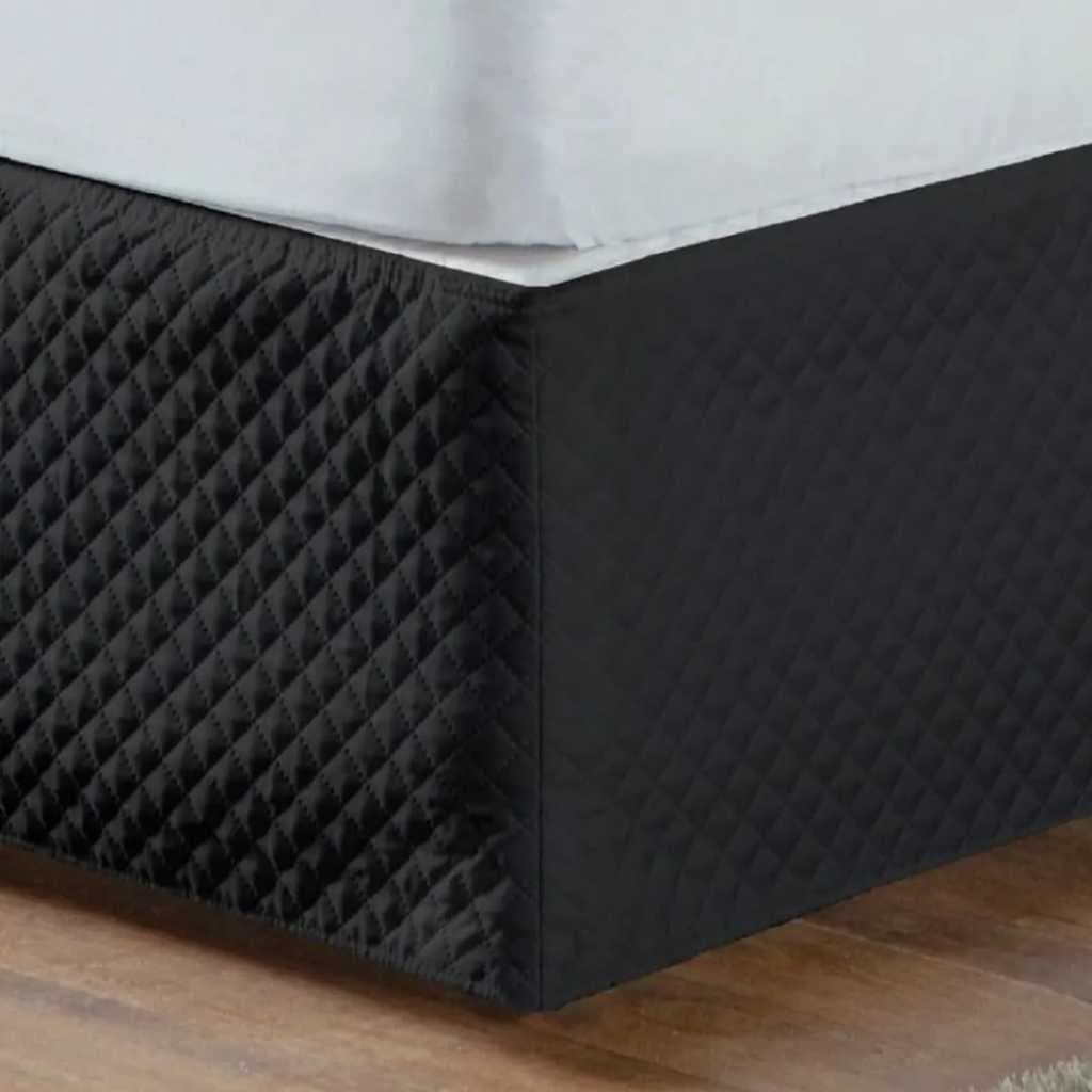 Saia Box Ultra Wave Casal Padrão 188cm x 138cm Proteção da Cama Box Preto