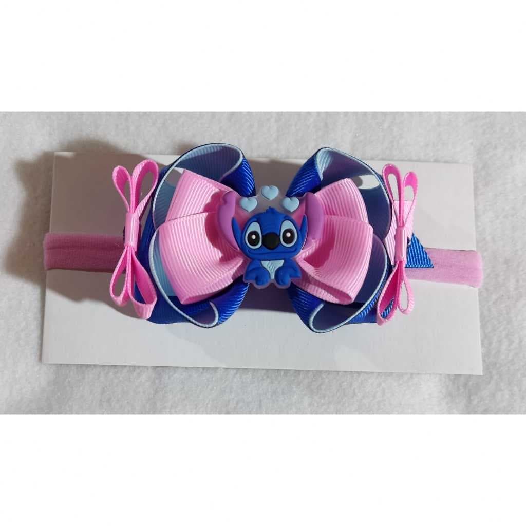 Faixinha de cabelo para bebê laço stitch tiara bebê menina laço para bebê personagem stitch acessórios para cabelo
