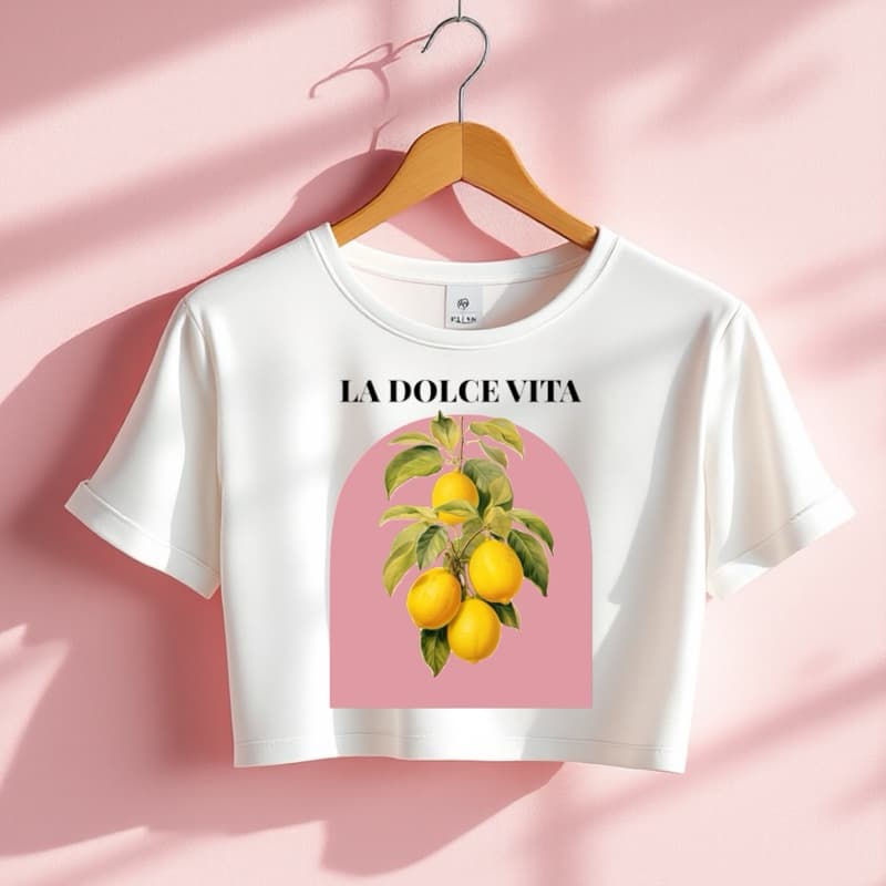 Camisetinha Algodão Feminina Lemon Cropped Verão Blusa Blusinha Blogueira Famosa T Shrit Slim