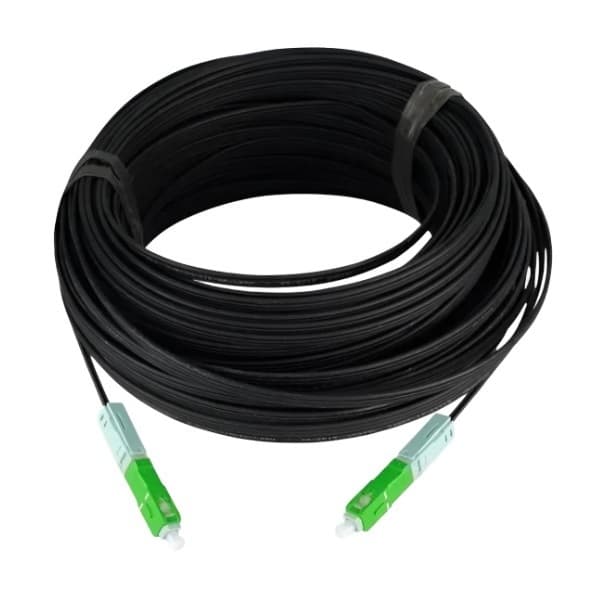 cabo fibra óptica 15 metros + conector+ passante
