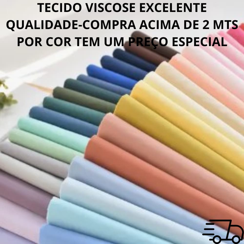 Tecido Viscose lisa 1 ou 2 metros x 1.47 largura. Várias cores. Preço ESPECIAL