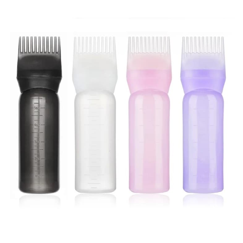 Frasco Pente Aplicador De Tinta De Cabelo, Óleo Capilar, Hidratantes - Com Pente Aplicador