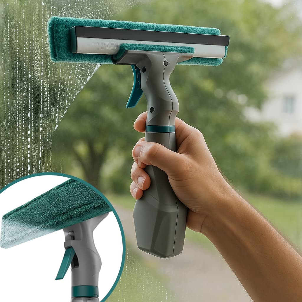 Rodo Limpa Vidro Janela Spray Móvel Sala Spin Mop 3 Em 1 Rodinho com Reservatório Mini Mop