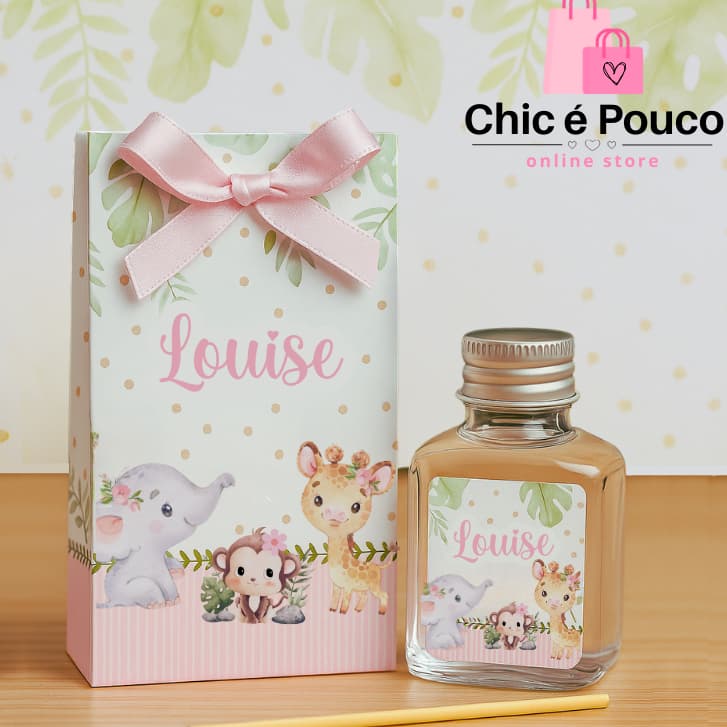 30 kits Lembrancinha Safári menina /Maternidade / Chá de Bebê