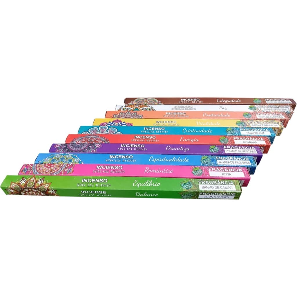 Incenso Natural Linha Completa Mandala 10 Caixas com 8 Varetas