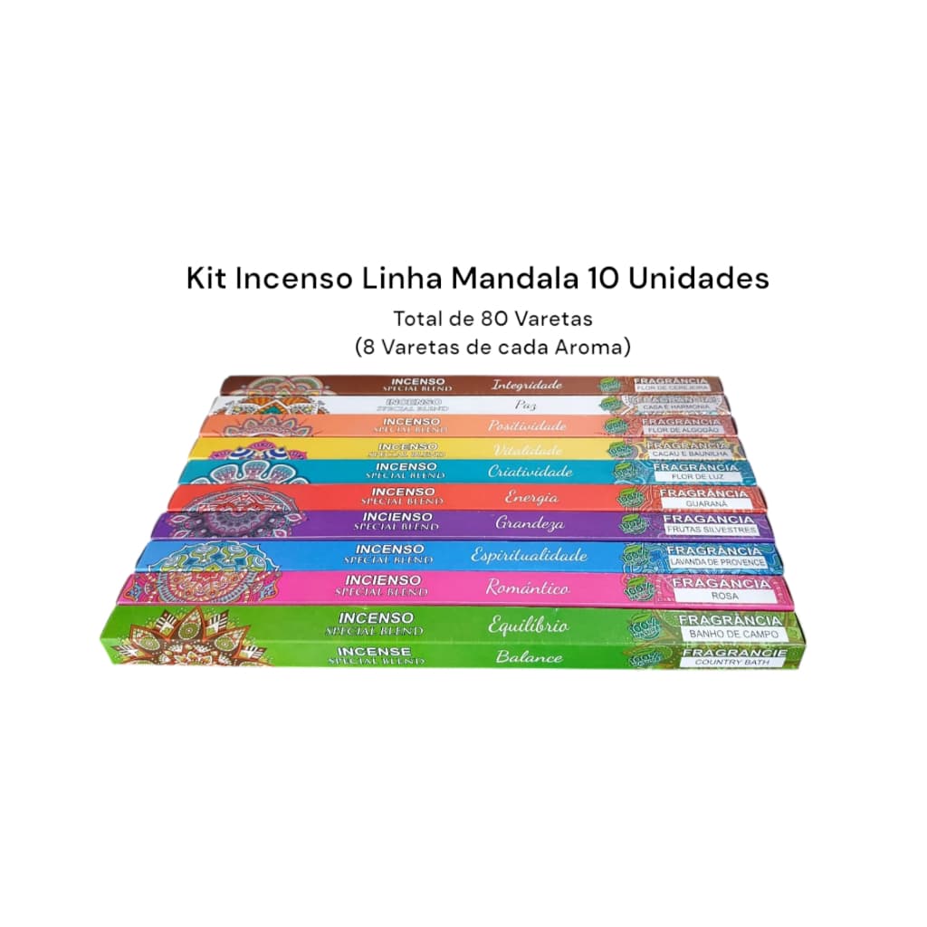 Incenso 100% Natural - Linha mandalas - 80 varetas