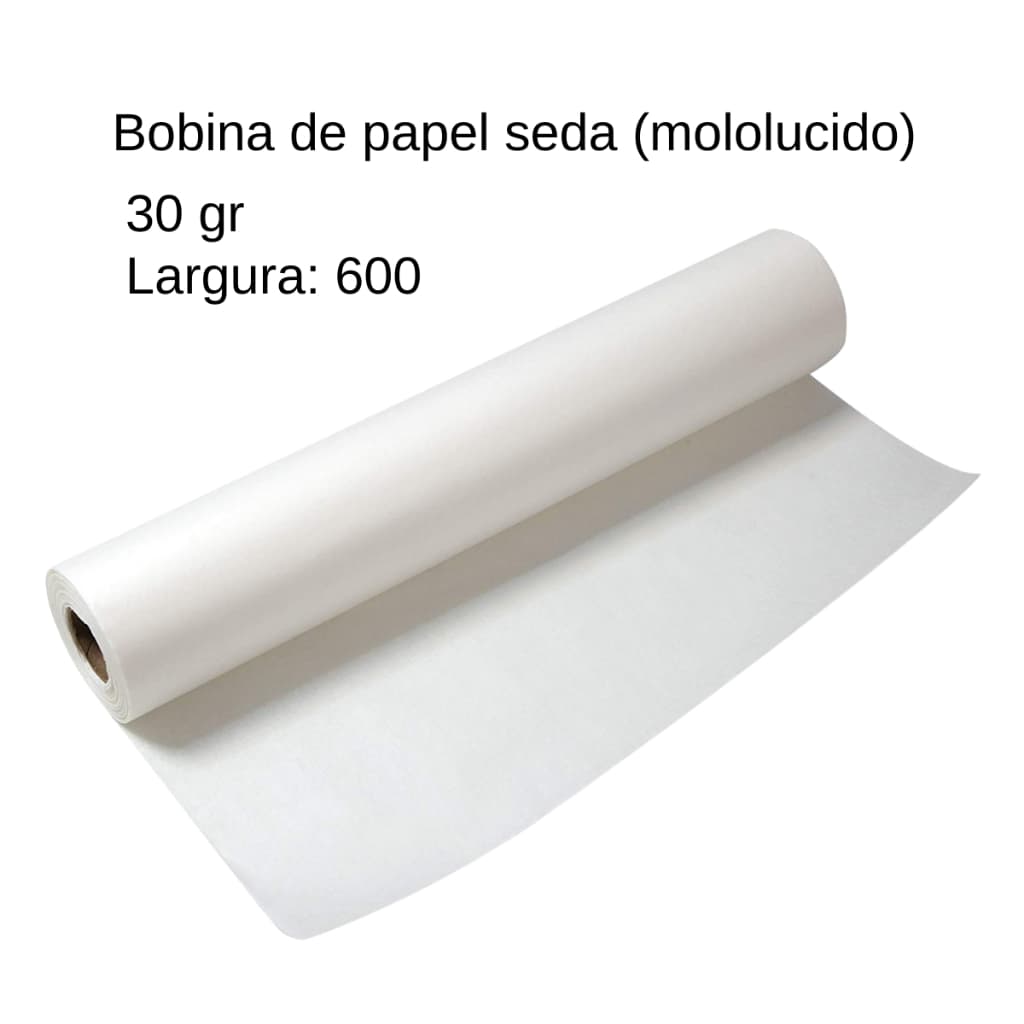 Bobina Papel Seda 600mm x 10m 30g – Para Impressão / Plotter