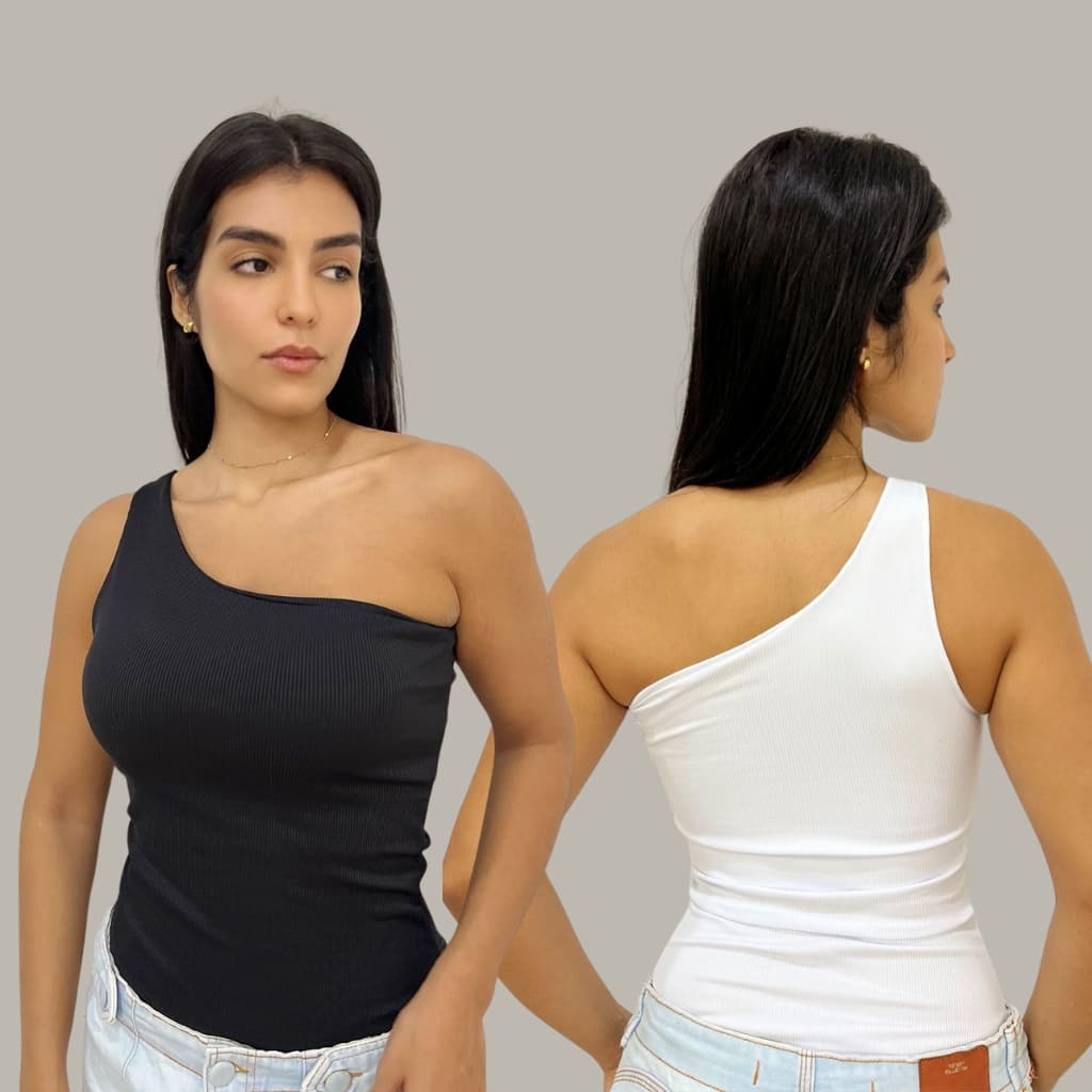Kit 2 Body Feminino Mula Manca Body Canelado Body Feminino um Ombro só Básica Forrado