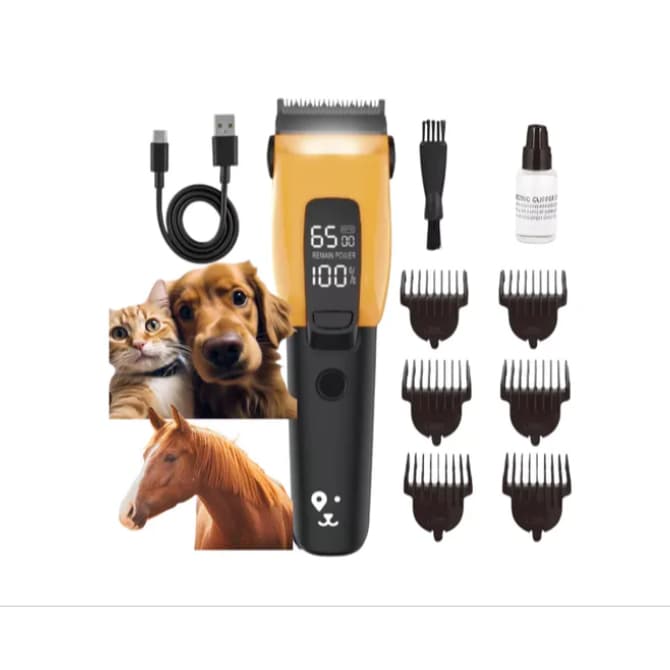 Máquina de Tosa Recarregável 8W Aparador Pelos Gato Cachorro Pet Animais Cortador Profissional