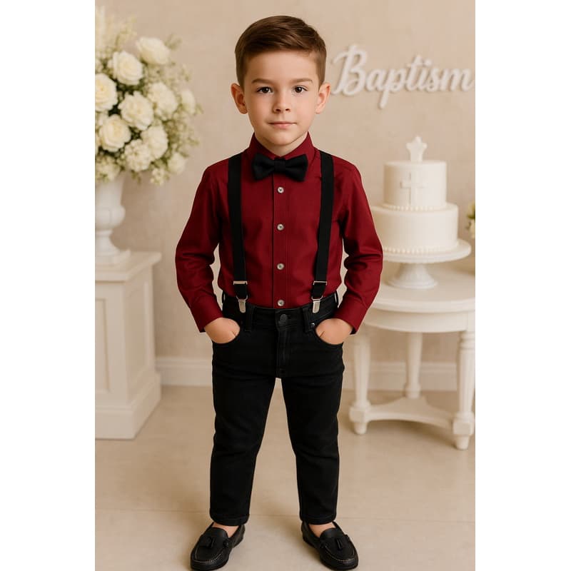 Conjunto Infantil Camisa Social Menino Festa Formatura Look Casamento Masculino 1 a 16 Anos