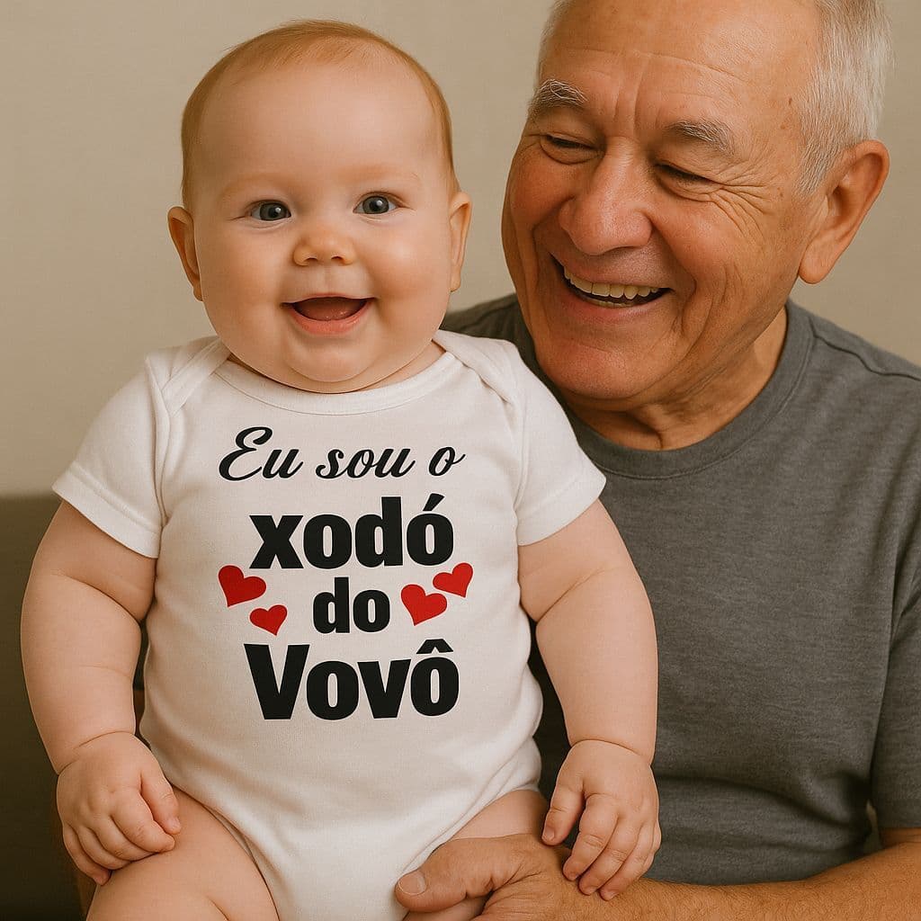 BODY BEBÊ - EU SOU O XODÓ DO VOVÔ PRESENTE MESVERSÁRIO FOTO ENXOVAL NENÉM